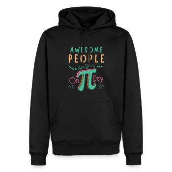Des gens géniaux naissent le jour de Pi - Sweat à capuche Premium bio Homme - noir - Devant - Nico (187cm)