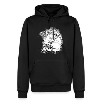 Exotic Iguana // Skull // black - Men’s Premium Organic Hoodie - black - Front - Nico (187cm)