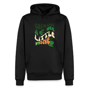 Cultiver un petit trèfle de la Saint-Patrick - Sweat à capuche Premium bio Homme - noir - Devant - Nico (187cm)
