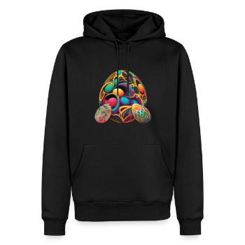 Une interprétation abstraite d’œufs de Pâques impressionnants - Sweat à capuche Premium bio Homme - noir - Devant - Nico (187cm)