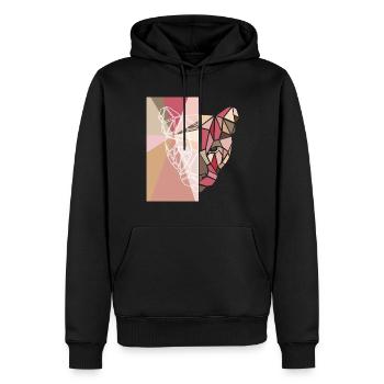 Tête de Tigre Géométrie - Rose - Sweat à capuche Premium bio Homme - noir - Devant - Nico (187cm)