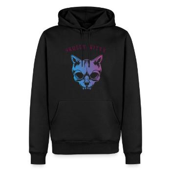 skully kitty - Sweat à capuche Premium bio Homme - noir - Devant - Nico (187cm)