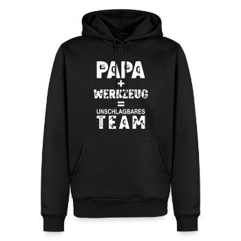 Papa Handwerker Geschenk - Männer Premium Bio Hoodie - Schwarz - Vorne - Nico (187cm)