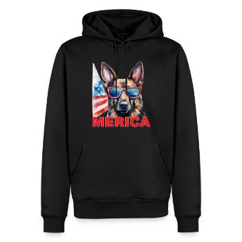 Independence Day 4th of July German Shepherd America - Men’s Premium Organic Hoodie - black - Front - Nico (187cm)