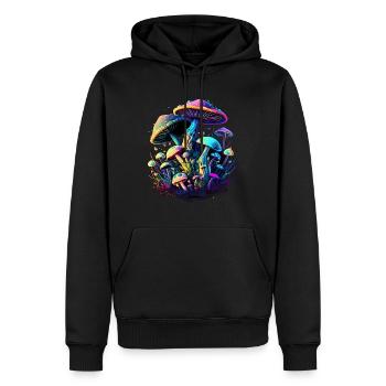 Psychedelic Mushroom - Männer Premium Bio Hoodie - Schwarz - Vorne - Nico (187cm)
