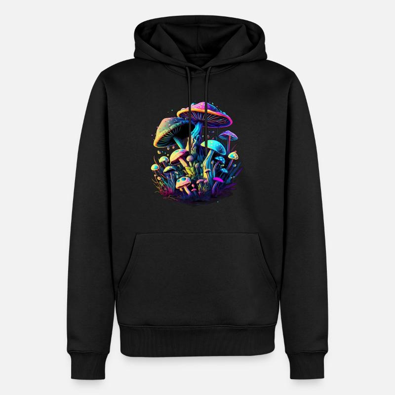 Psychedelic Mushroom - Männer Premium Bio Hoodie - Schwarz