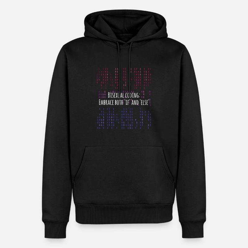 Programmation bisexuelle du Code LGBT - Sweat à capuche Premium bio Homme - noir