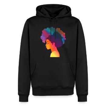 Gradient Afro Woman - Men’s Premium Organic Hoodie - black - Front - Nico (187cm)