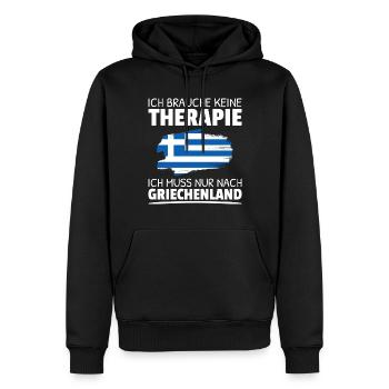 Keine Therapie Muss Nur Nach Griechenland Sprüche - Männer Premium Bio Hoodie - Schwarz - Vorne - Nico (187cm)