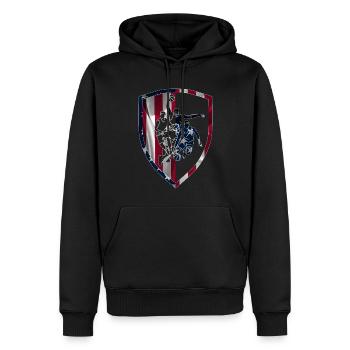 BASKET-BALL DES ÉTATS-UNIS - Sweat à capuche Premium bio Homme - noir - Devant - Nico (187cm)