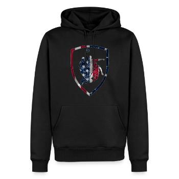 JOUEUR DE BASKET-BALL DES ÉTATS-UNIS JOUEUR DE BASKET-BALL - Sweat à capuche Premium bio Homme - noir - Devant - Nico (187cm)