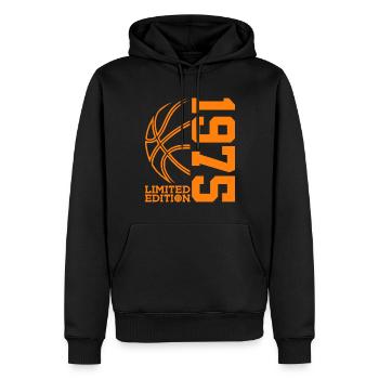 ÉDITION LIMITÉE BASKETBALL 1975 51E ANNIVERSAIRE - Sweat à capuche Premium bio Homme - noir - Devant - Nico (187cm)