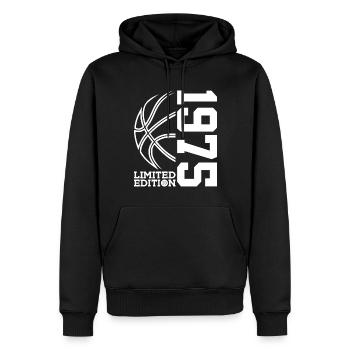 ÉDITION LIMITÉE BASKETBALL 1975 51E ANNIVERSAIRE - Sweat à capuche Premium bio Homme - noir - Devant - Nico (187cm)