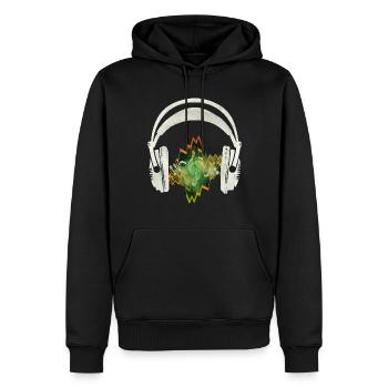 Casque Heartbeat Casque Heartbeat Musique - Sweat à capuche Premium bio Homme - noir - Devant - Nico (187cm)
