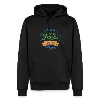 Proverbes et messages des Psaumes bibliques - Sweat à capuche Premium bio Homme - noir - Devant - Nico (187cm)