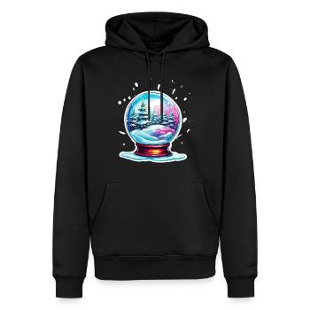 Schneekugel / Winterzauber / Schnee / Souvenir - Männer Premium Bio Hoodie - Schwarz - Vorne - Nico (187cm)