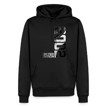ÉDITION LIMITÉE 2002 24E ANNIVERSAIRE - Sweat à capuche Premium bio Homme - noir - Devant - Nico (187cm)