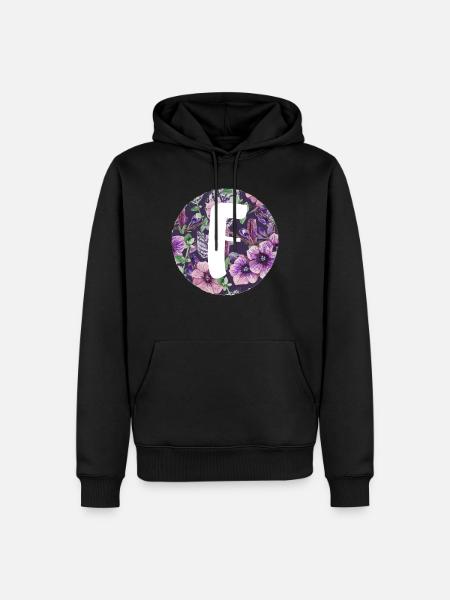 Letter F - Men’s Premium Organic Hoodie - black