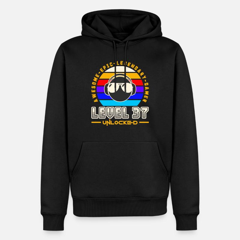 Stufe 37 - Männer Premium Bio Hoodie - Schwarz