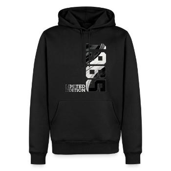 ÉDITION LIMITÉE 61E ANNIVERSAIRE 1965 - Sweat à capuche Premium bio Homme - noir - Devant - Nico (187cm)