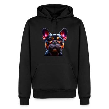 französische Bulldogge - French Bulldog - Männer Premium Bio Hoodie - Schwarz - Vorne - Nico (187cm)