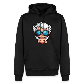 Amor / Liebe / Pfeil / Herz / Valentinstag - Männer Premium Bio Hoodie - Schwarz - Vorne - Nico (187cm)