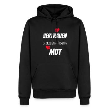 Liebe Vertrauen Partnerschaft - Männer Premium Bio Hoodie - Schwarz - Vorne - Nico (187cm)