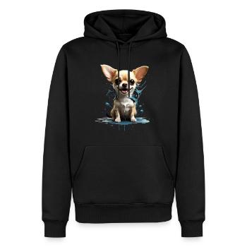 CHIEN CHIHUAHUA - Sweat à capuche Premium bio Homme - noir - Devant - Nico (187cm)