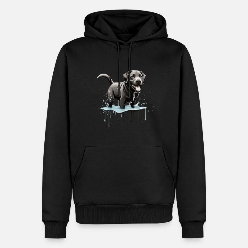 SÜßER SCHWARZER LABRADOR - Männer Premium Bio Hoodie - Schwarz