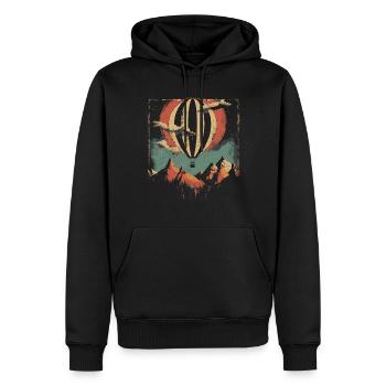 Heissluftballon über den Bergen nur für schwarz - Männer Premium Bio Hoodie - Schwarz - Vorne - Nico (187cm)
