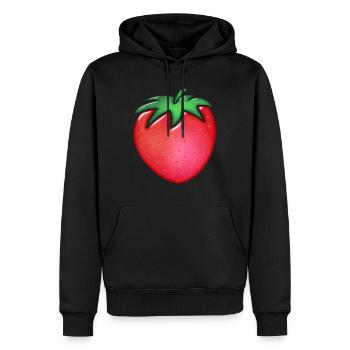 Glas-Erdbeer-Aquarellmalerei - Männer Premium Bio Hoodie - Schwarz - Vorne - Nico (187cm)