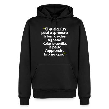 Big Bang Théory - Citation célèbre de séries TV - Sweat à capuche Premium bio Homme - noir - Devant - Nico (187cm)