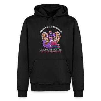 Dinosaur Reads Books - Men’s Premium Organic Hoodie - black - Front - Nico (187cm)