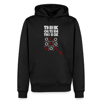 Anders denken | Tic tac toe, lustige Sprüche - Männer Premium Bio Hoodie - Schwarz - Vorne - Nico (187cm)