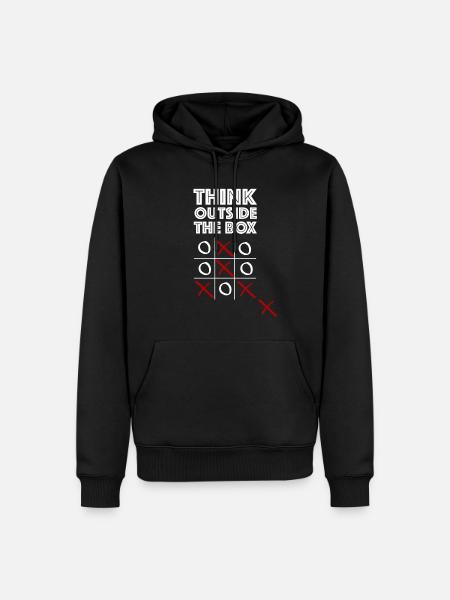 Penser autrement | Tic tac toe, dictons amusants - Sweat à capuche Premium bio Homme - noir