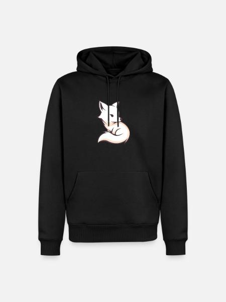 Dessin de renard mignon. Symbole animal des bois. - Herre Premium økologisk hoodie - sort