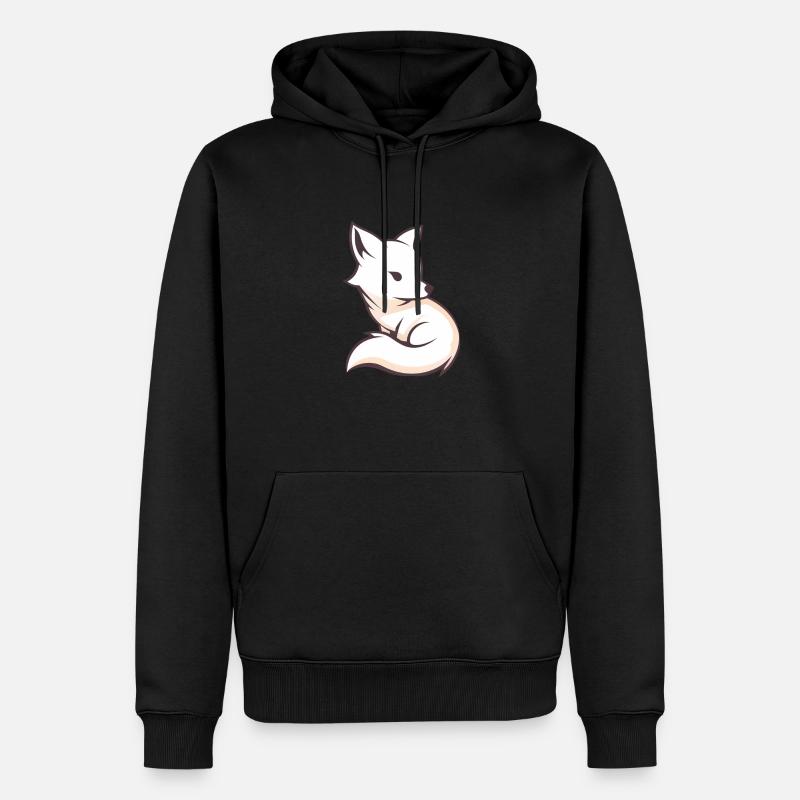 Dessin de renard mignon. Symbole animal des bois. - Sweat à capuche Premium bio Homme - noir