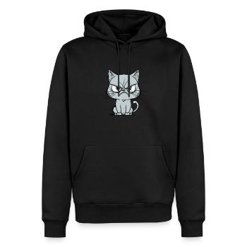 Mürrische Katze, Lustige Katze, Lustig - Männer Premium Bio Hoodie - Schwarz - Vorne - Nico (187cm)