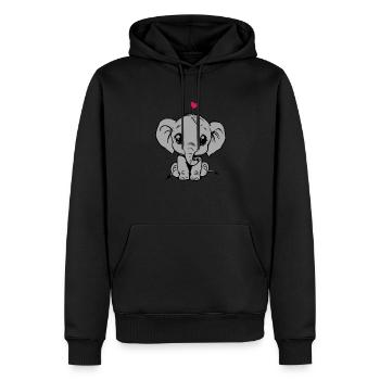 Süßer Elefant und Herz, Geschenk für Baby - Männer Premium Bio Hoodie - Schwarz - Vorne - Nico (187cm)