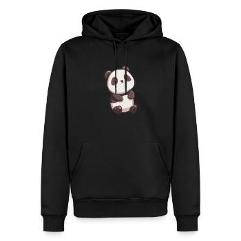 Süßer Panda, Chibi Panda, Kawaii - Männer Premium Bio Hoodie - Schwarz - Vorne - Nico (187cm)