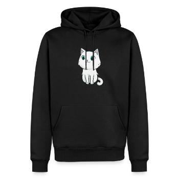 dessin chat mignon, cadeau de chat pour enfant - Sweat à capuche Premium bio Homme - noir - Devant - Nico (187cm)