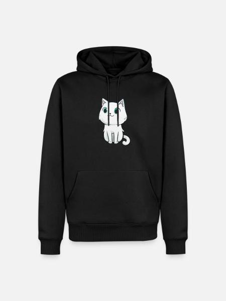 dessin chat mignon, cadeau de chat pour enfant - Herre Premium økologisk hoodie - sort