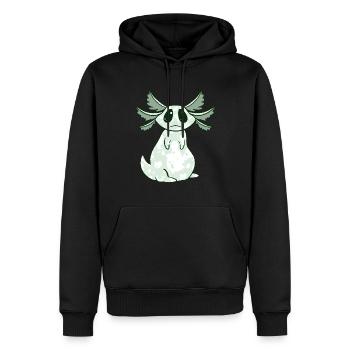 Axolotl - Männer Premium Bio Hoodie - Schwarz - Vorne - Nico (187cm)