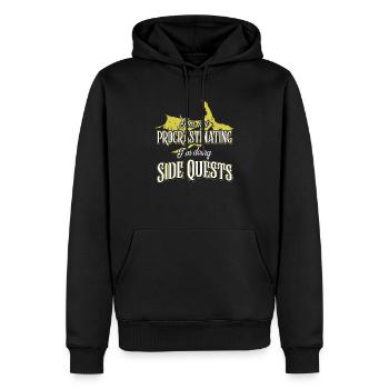 RPG Gamer Side Quest Drache Schwert Roleplay - Männer Premium Bio Hoodie - Schwarz - Vorne - Nico (187cm)