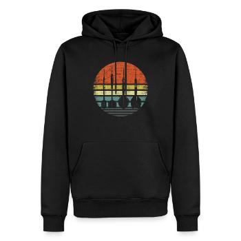 Retro Dartpfeile Vintage Dart Flights Darts - Men’s Premium Organic Hoodie - black - Front - Nico (187cm)