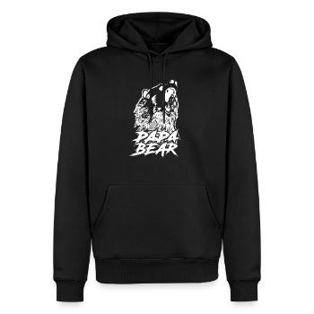 Fête des Pères Papabear Papa Retro Vintage - Sweat à capuche Premium bio Homme - noir - Devant - Nico (187cm)
