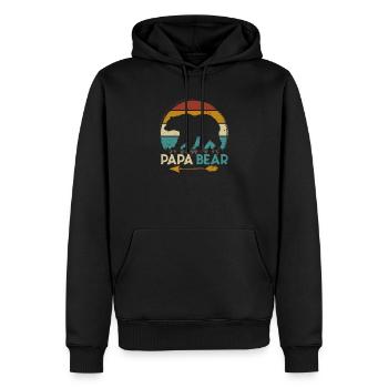 Vatertag Papabear Papa Retro Vintage - Männer Premium Bio Hoodie - Schwarz - Vorne - Nico (187cm)