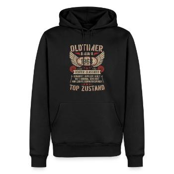 Oldtimer Baujahr 1968 Geboren Jahrgang Geburtstag - Männer Premium Bio Hoodie - Schwarz - Vorne - Nico (187cm)
