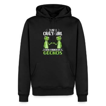 Gecko Liebhaber Mädchen | Gecko Reptilien Geschenk - Männer Premium Bio Hoodie - Schwarz - Vorne - Nico (187cm)