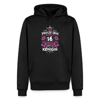 Als Prinzessin Geboren 16 Geburtstag Frau Mama - Männer Premium Bio Hoodie - Schwarz - Vorne - Nico (187cm)